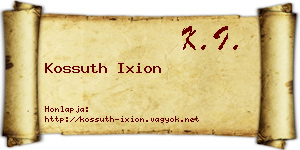 Kossuth Ixion névjegykártya